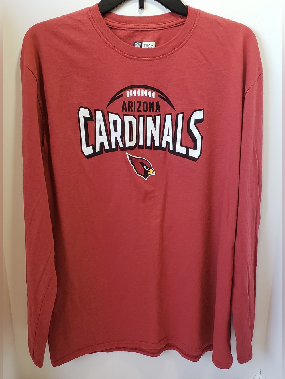 NFL Team Apparel Arizona Cardinals Red Long Sleeve 100% Cotton Tee Size L